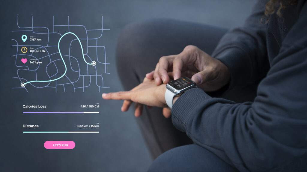 From Health Habits to Tech-Enabled Wellbeing: How Programmers Have Evolved in the Age of AR/VR 5 DevCrew I/O - side view businessman doing sport with stats