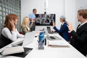 Agile Offshore Software Development: The Ultimate Guide to Distributed Success 3 DevCrew I/O - close up company team working